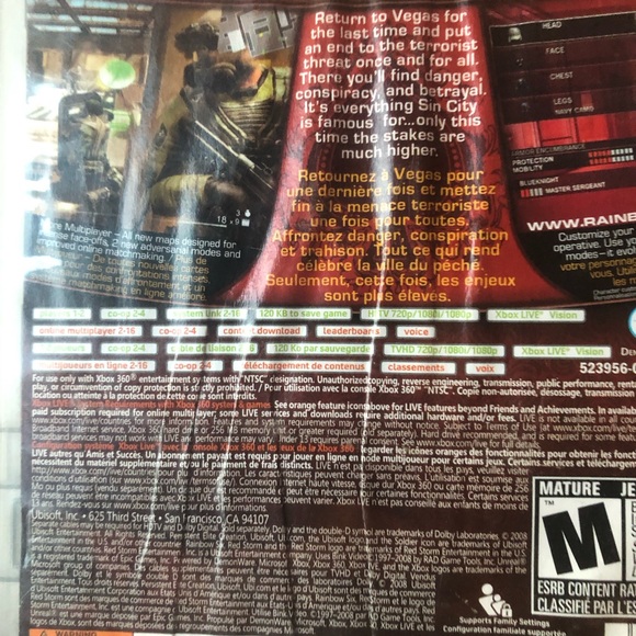 Tom Clancy's Rainbow Six: Vegas 2 (Microsoft Xbox 360, 2008) - Picture 6 of 7